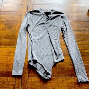 Grey peekaboo one piece